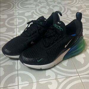 Nike Air Max 270 Black with Green and Blue Accents